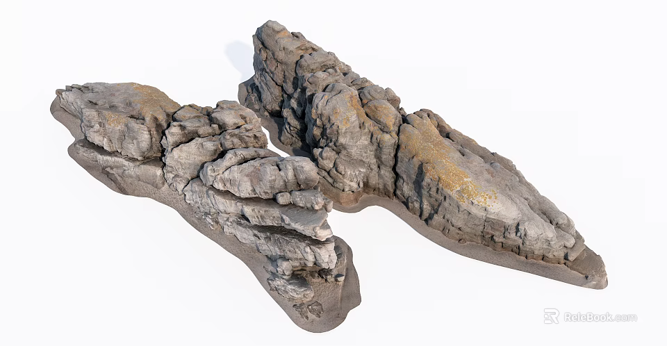 Stone Wood Decorative Pieces With Natural Texture For Home Interior Design 3d model 