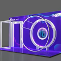 Stylish Photo Check-in Spot With Purple Blue Background Number 10 Door Frame And Circular Decor