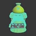 Adorable Pink Creature Character With White Hair Wearing Hat Holding Baking Tray Of Pink Desserts