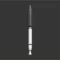 Space Exploration Rocket Model With White Body Black Silver Top And Base 3d model