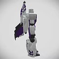 Sci Fi Robot Character With Purple And White Color Jet Wings Action Design