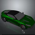 Green Sports Car With Black Roof Sleek Aerodynamic Design And Stylish Alloy Wheels