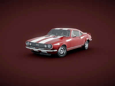 Old car sedan 3d model