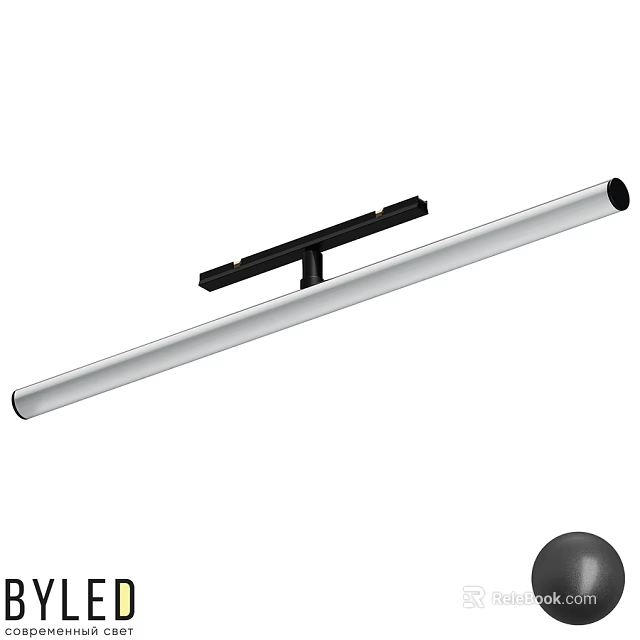 Modern Downlights And Spotlights With Sleek Silver Body And Black Mounting Bracket 3d model 