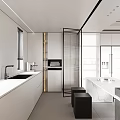 Elegant Modern Living and Dining Room Interior Design With Projection Screen And Fireplace