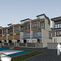 Modern Townhouse Exterior Design With Multi Storey Balconies Windows And Landscaped Gardens For Comfortable Living