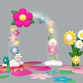 Vibrant Inflatable Flower Arch Decoration With Colorful Petals For Festive Events