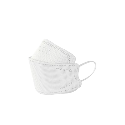 White Protective Face Mask With Ear Loops And Seam Details For Safety 3d model