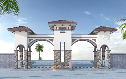 Entrance Gate of Jianou Gate Community 3d model