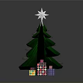 Green Layered Arbor With Star Ornament And Colorful Gift Boxes