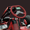 Red And Black Racing Go Kart With ADVAN And DUNLOP Logos Sporty Design And Seats