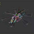 Black Military Style Helicopter With Rotating Propellers And Sleek Design In Flight