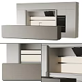 Modern Kitchen Interior With Gray Island Counter White Cabinets And Built In Appliances
