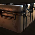 Industrial Metal Cargo Boxes With Secure Latches And Worn Texture Design 3d model