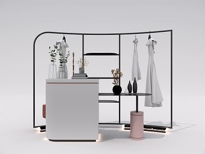 Modern Hanger Display Rack 3d model