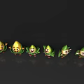 Cartoon Corn Themed Decorative Ornament Set With Various Expressions And Green Leaves