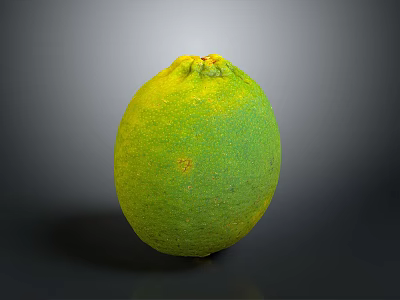 Fresh Green Lemon With Textured Surface And Yellow Hues On Dark Background 3d model