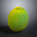 Fresh Green Lemon With Textured Surface And Yellow Hues On Dark Background