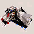 Mechanical Building Block Structure With Gears Brackets And Multi Colored Components 3d model