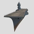 Aircraft Carrier With Long Flight Deck And Military Aircraft On Deck