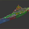 Detailed Modern Aircraft Carrier 3D Model With Expansive Deck And Naval Structure