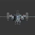 Sci Fi Futuristic Spacecraft 3D Model With Cockpit Winged Design And Blue Accents