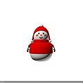 Cute Snowman Figure With Red Hat White Pom Poms Red Sweater And Smiling Face