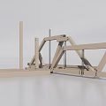 Modern Minimalist Geometric Wooden Decorative Ornament Set With Crossbeams And Vertical Sticks
