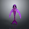 Purple Mermaid Doll Design With Long Hair Purple Tail And Decorative Wings