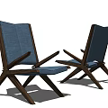 Blue Fabric Upholstered Accent Chairs with Wooden Frame and Modern Minimalist Design