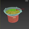 Food Being Cooked in Wok Over Charcoal Stove
