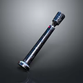 Portable Tactical Metal Tubular Weapon With Shiny Surface And Red Accent