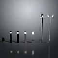 Diverse Outdoor Street Lights With Modern Designs And Various Heights