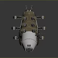 Industrial Mechanical Machinery Featuring Metal Shell Multiple Pipes Claw Legs And Glowing Elements