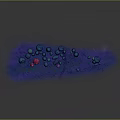 3D Game and Movie Characters in Vibrant Scene With Blue Pink Figures and Smoke Elements