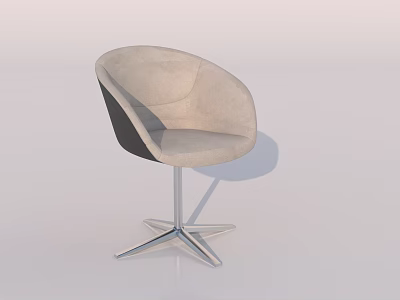 Modern Light Gray Fabric Sofa Stool Featuring Star Shaped Metal Base And Sleek Design 3d model