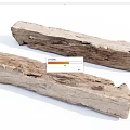 Two Natural Stone Wood Logs With Rustic Weathered Texture And Details
