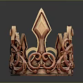 Ornate Copper Colored Crown With Intricate Scrollwork For Clothing Fashion Accessories