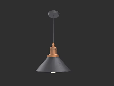 Modern Black Pendant Light With Gold Accent And Conical Shade Design 3d model
