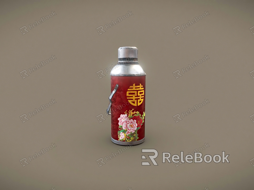 Chinese Kettle Water Bottle Old Items model