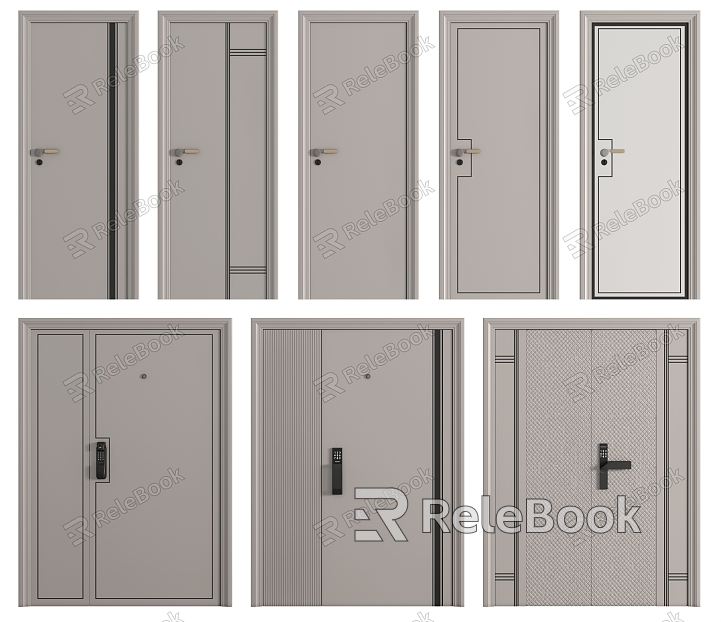 Modern security door combination single door entry door door door sub-mother door combination lock model