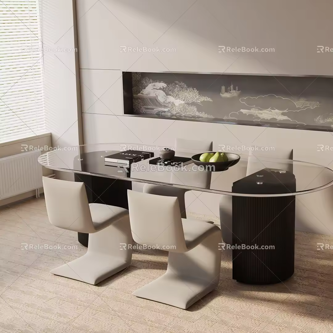 Modern table combination 3d model