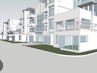 Modern Multi Storey Residential Building Exterior With Balconies And Glass Windows 3d model
