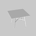 White Square Dining Table With Modern Minimalist Cross Legs Design 3d model