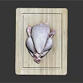 Fresh Raw Chicken Placed on Wooden Cutting Board for Preparation