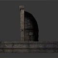 Stone Arched Structures And Circular Platform For Decorative 3d model