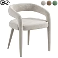 Modern Light Gray Single Chair With Curved Armrests And Slender Legs