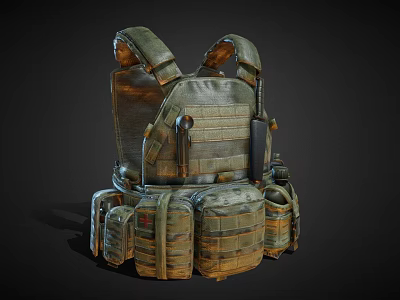 Military Style Tactical Vest With Multiple Pockets And Durable Fabric Design 3d model
