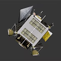 Animated Cartoon Satellite Scene With Solar Panels And Main Body In Space