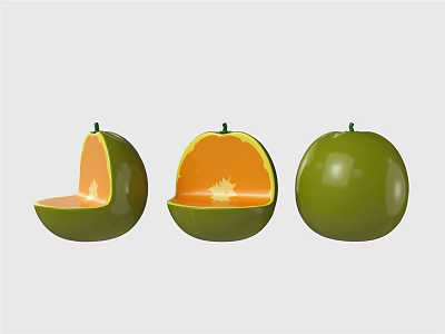 Modern Outdoor Chair Orange Seat 3d model Modern Outdoor Chair Orange Seat 3d model